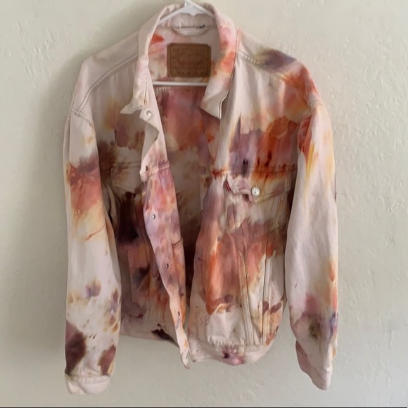 Levi's Jackets & Blazers - LEVIS Marble Dyed White Denim Jacket Size XL